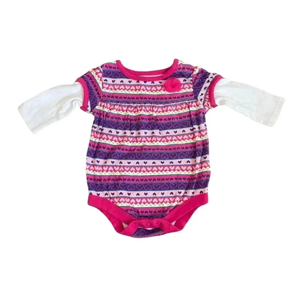 Baby Girls’ Bodysuits and Shorts Bundle, Size 0-3M 100% Cotton Set